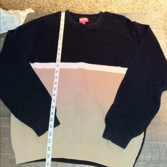 Supreme Colorblock Crewneck Sweater - Black and TanSupreme Split Pique Crewneck